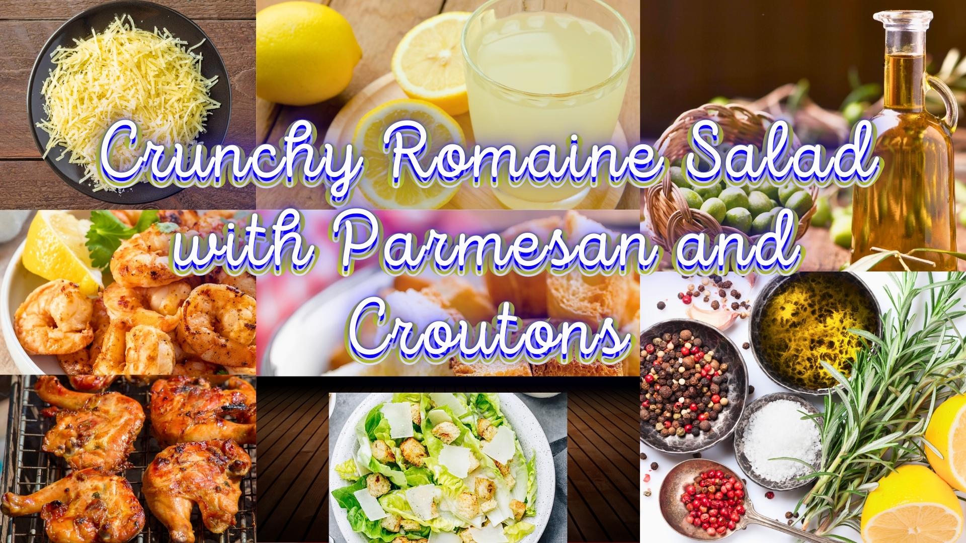 Crunchy Romaine Salad with Parmesan and Croutons