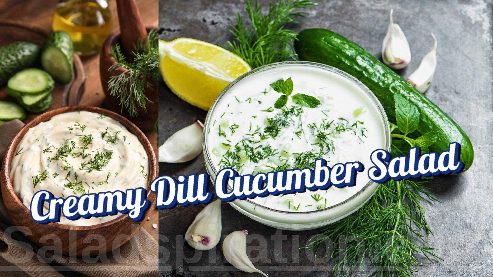 Creamy Dill Cucumber Salad #creamydillcucumbersalad #saladspiration #saladinspiration